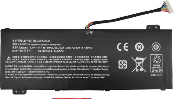 acer gaming laptop nitro17 intel battery